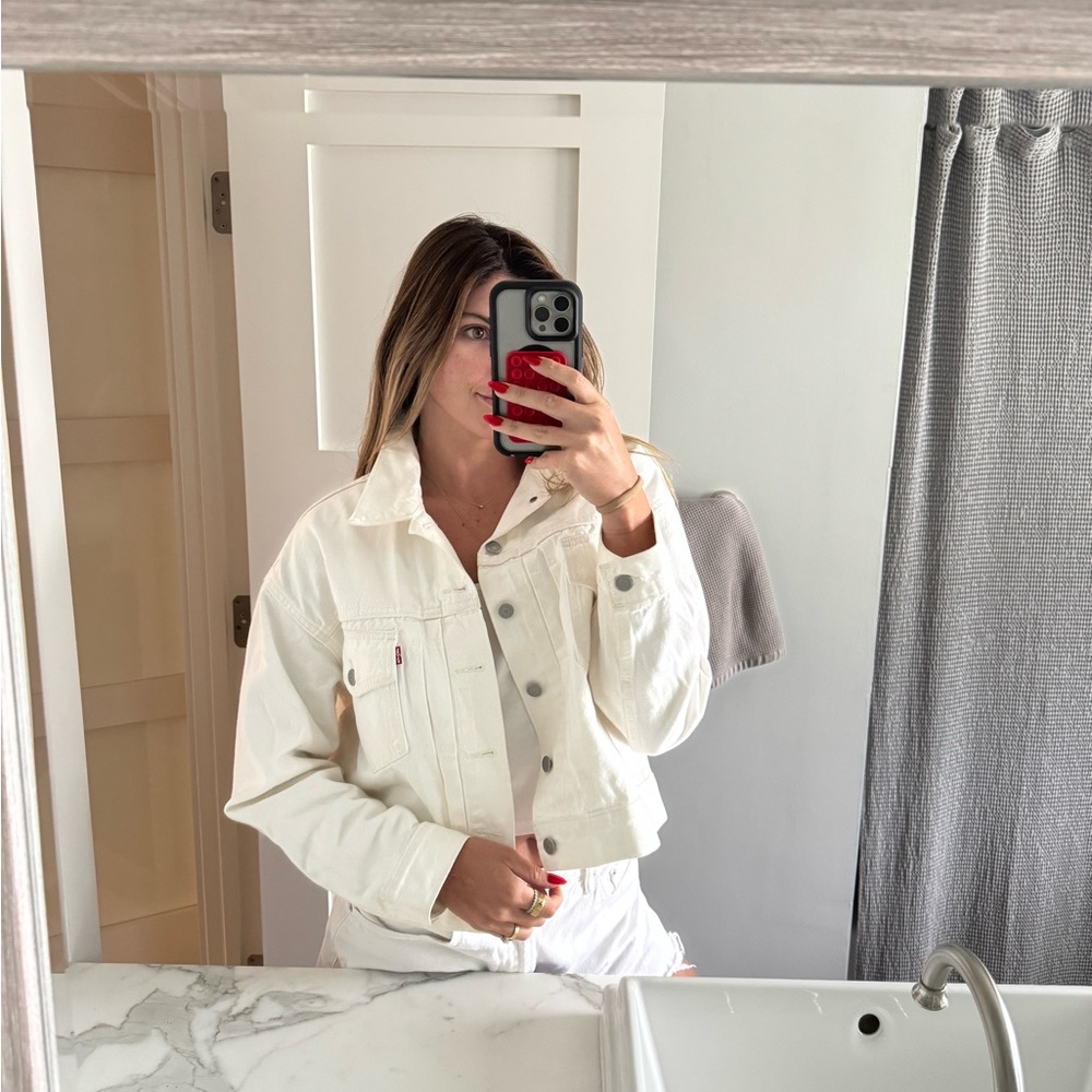 Women's Cream Denim Jacket
